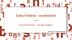 Calcul littéral - Vocabulaire