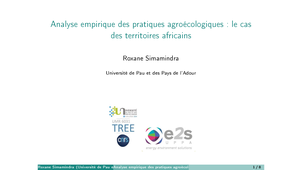 Agroécologie - Croiser les Regards - R. Simamindra