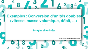 Exemple : conversion d'unités double (vitesses, débit, ...)