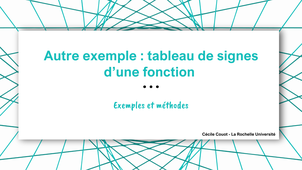 Exemple : tableau de signes d'une fonction