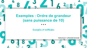 Exemples d'ordres de grandeur (sans puissances de 10)