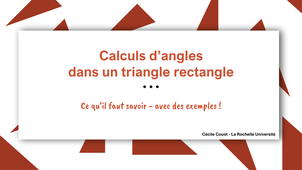 Calculs d'angles dans un triangle rectangle