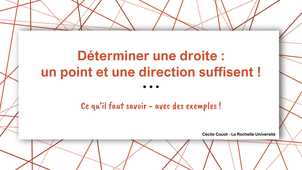 Comment déterminer une droite