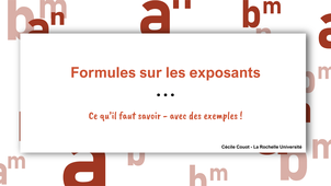 Formules sur les exposants
