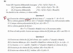 Equations différentielles = exemple 2 de sujet de concours en V-F / méthode