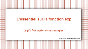 L'essentiel sur la fonction EXP
