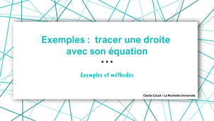 Tracer une droite avec son équation