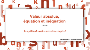 Valeur absolue : équations et inéquations