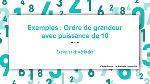 Exemples d'ordres de grandeur avec des puissances de 10