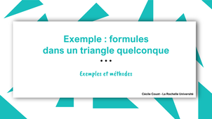 Exemple : formules dans le triangle quelconque