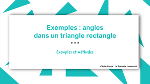 Exemples : angles dans un triangle rectangle