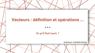 Vecteurs : définition et opérations