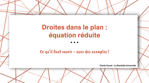 Droites dans le plan : équation réduite