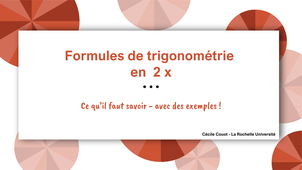 Formules de trigonométrie en 2x