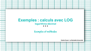 Exemples : calculs avec LOG, logarithme décimal