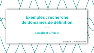 Exemples : recherche de domaines de définition