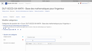 Moodle : ranger les questions par catégories