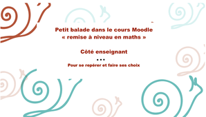 Mode emploi enseignant.e : cours Moodle de remise à niveau en maths