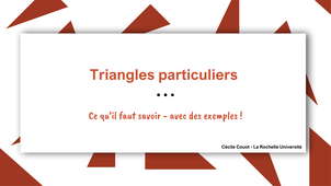 Triangles particuliers