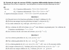 Equations différentielles = exemple 1 de sujet de concours en V-F / méthode