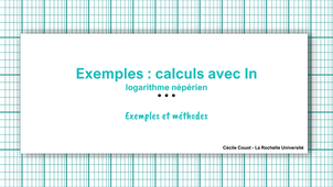 Exemples : calculs avec LN, logarithme népérien
