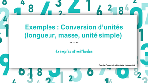 Exemples : conversion de longueur (ou masse, intensité, ...)