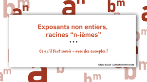 Exposants non entiers, racines n-ièmes