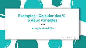 Exemple de pourcentage à deux variables ( 2- calculs)