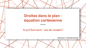 Equation cartésienne de droite