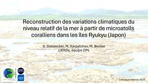 Reconstruction des variations du niveau marin relatif d’origine  climatique à partir de microatolls coralliens dans les îles Ryukyu (sud-ouest du Japon)