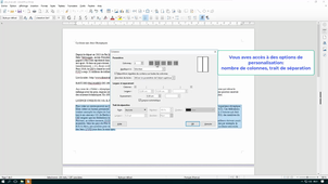 Colonnes et Sections sous LibreOfficeWriter