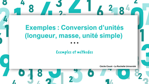 Exemples : tableau de conversion de longueur (ou masse, intensité, ...)