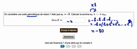 DUTGCCD-MAT4- Exercice wims sur somme de suites