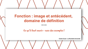 Fonction : image, antécédent
