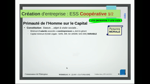 Connaissance d'Entreprise INTRODUCTION : Création / Choix de statuts (2/2) : l'ESS