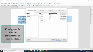Parametrer des tabulations sous writer